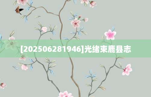 [202506281946]光绪束鹿县志