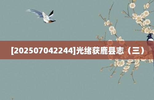 [202507042244]光绪获鹿县志（三）