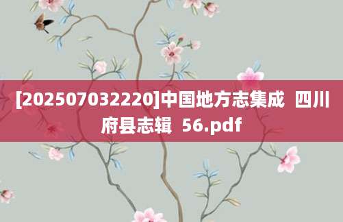 [202507032220]中国地方志集成  四川府县志辑  56.pdf