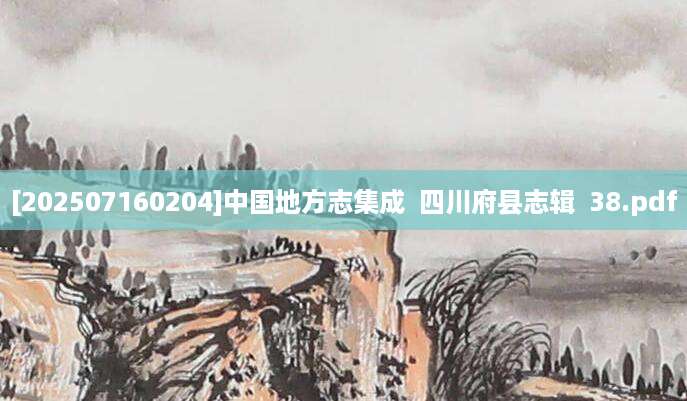 [202507160204]中国地方志集成  四川府县志辑  38.pdf