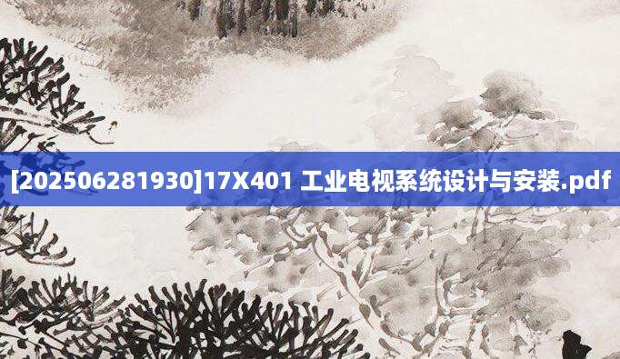 [202506281930]17X401 工业电视系统设计与安装.pdf