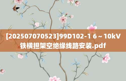 [202507070523]99D102-1 6～10kV铁横担架空绝缘线路安装.pdf