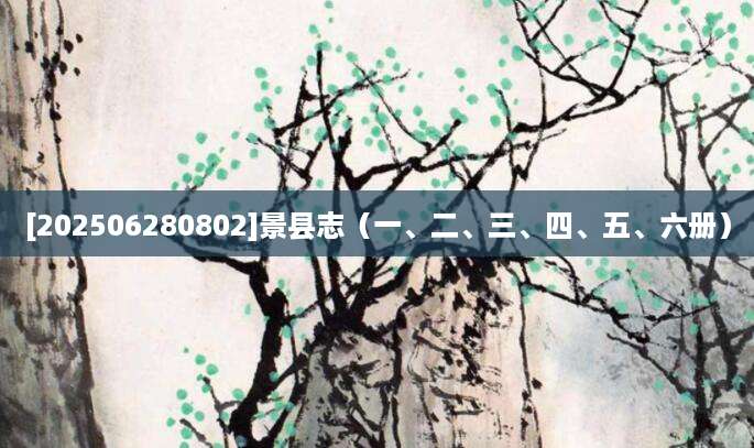 [202506280802]景县志（一、二、三、四、五、六册）