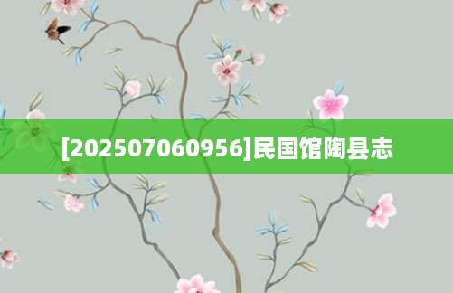 [202507060956]民国馆陶县志