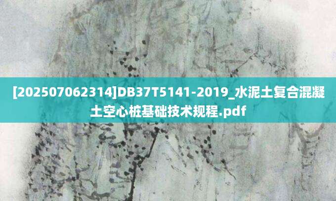 [202507062314]DB37T5141-2019_水泥土复合混凝土空心桩基础技术规程.pdf