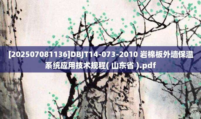 [202507081136]DBJT14-073-2010 岩棉板外墙保温系统应用技术规程( 山东省 ).pdf