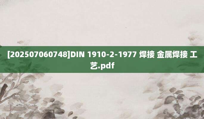 [202507060748]DIN 1910-2-1977 焊接 金属焊接 工艺.pdf