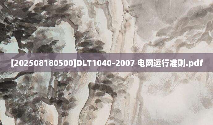 [202508180500]DLT1040-2007 电网运行准则.pdf