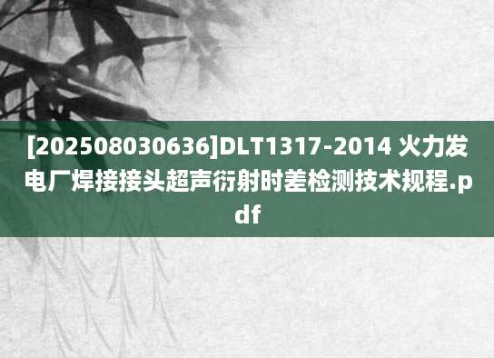 [202508030636]DLT1317-2014 火力发电厂焊接接头超声衍射时差检测技术规程.pdf