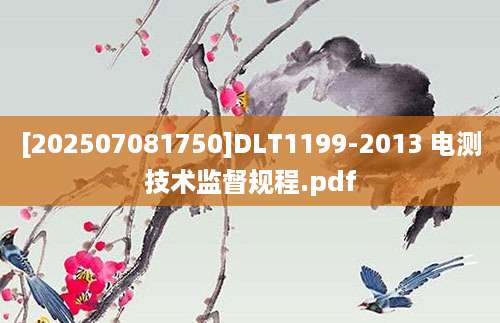 [202507081750]DLT1199-2013 电测技术监督规程.pdf
