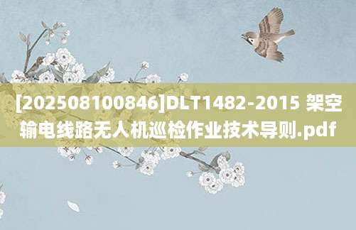 [202508100846]DLT1482-2015 架空输电线路无人机巡检作业技术导则.pdf
