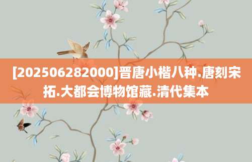 [202506282000]晋唐小楷八种.唐刻宋拓.大都会博物馆藏.清代集本