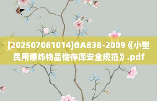 [202507081014]GA838-2009《小型民用爆炸物品储存库安全规范》.pdf