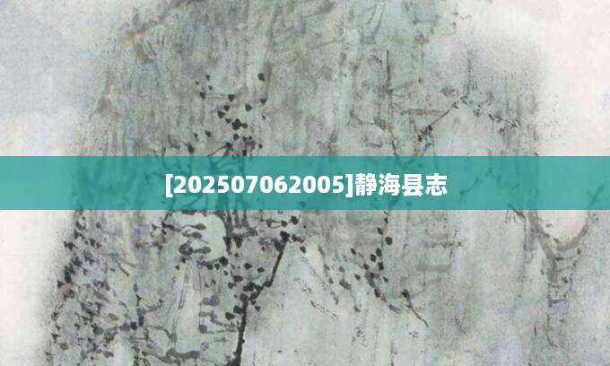 [202507062005]静海县志