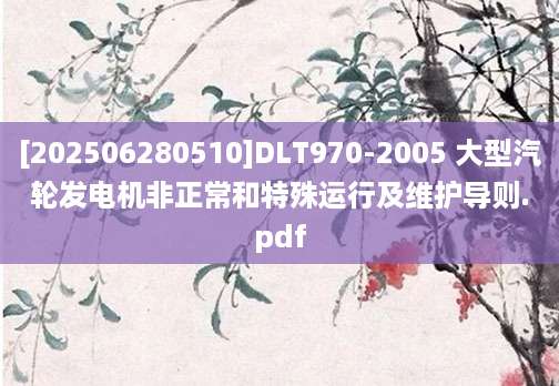 [202506280510]DLT970-2005 大型汽轮发电机非正常和特殊运行及维护导则.pdf
