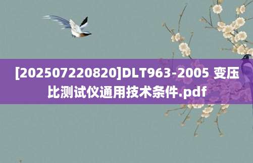 [202507220820]DLT963-2005 变压比测试仪通用技术条件.pdf