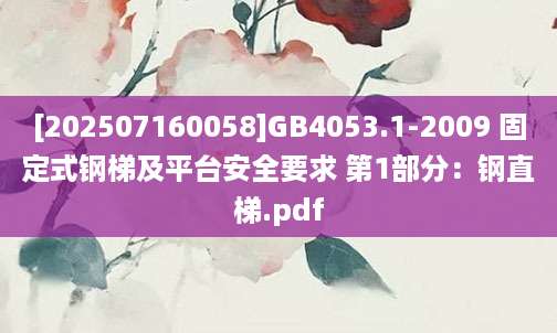 [202507160058]GB4053.1-2009 固定式钢梯及平台安全要求 第1部分：钢直梯.pdf