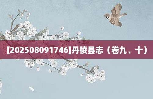 [202508091746]丹棱县志（卷九、十）