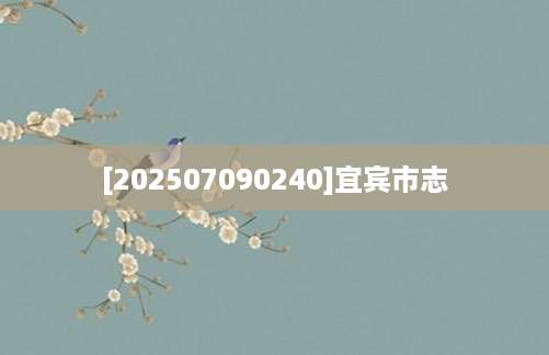 [202507090240]宜宾市志