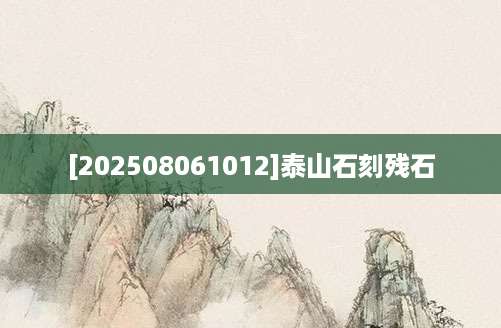 [202508061012]泰山石刻残石