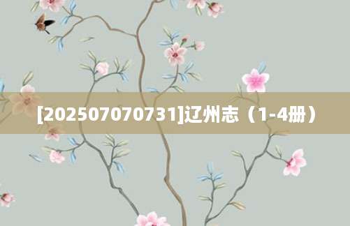 [202507070731]辽州志（1-4册）