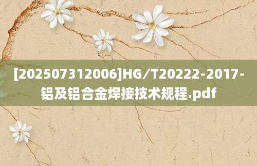 [202507312006]HG∕T20222-2017-铝及铝合金焊接技术规程.pdf