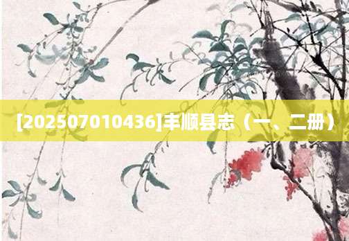 [202507010436]丰顺县志（一、二册）