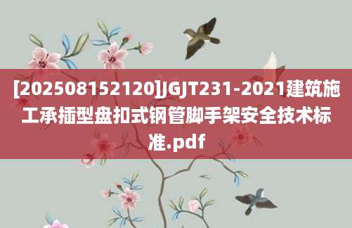 [202508152120]JGJT231-2021建筑施工承插型盘扣式钢管脚手架安全技术标准.pdf