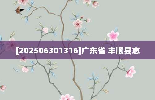 [202506301316]广东省 丰顺县志