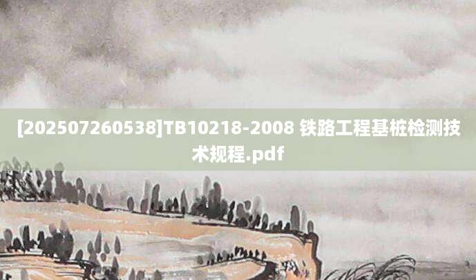 [202507260538]TB10218-2008 铁路工程基桩检测技术规程.pdf