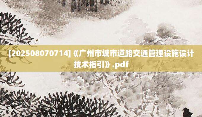 [202508070714]《广州市城市道路交通管理设施设计技术指引》.pdf