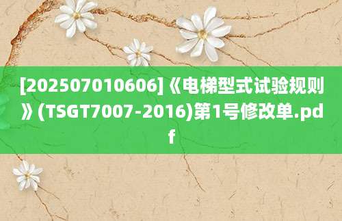 [202507010606]《电梯型式试验规则》(TSGT7007-2016)第1号修改单.pdf