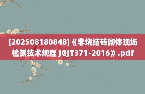 [202508180848]《非烧结砖砌体现场检测技术规程 JGJT371-2016》.pdf