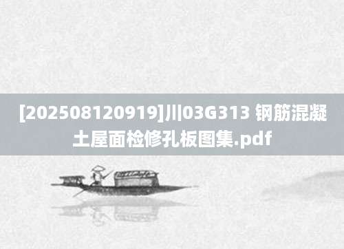 [202508120919]川03G313 钢筋混凝土屋面检修孔板图集.pdf