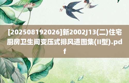 [202508192026]新2002J13(二)住宅厨房卫生间变压式排风道图集(II型).pdf