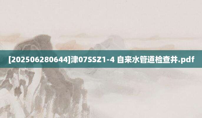 [202506280644]津07SSZ1-4 自来水管道检查井.pdf