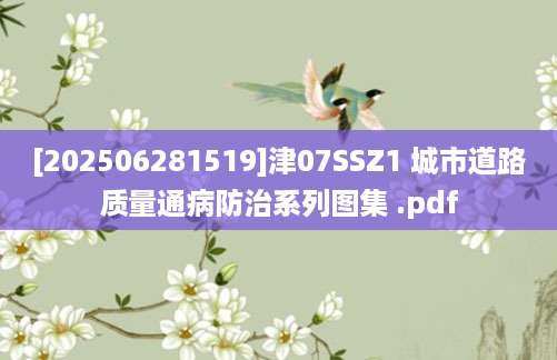[202506281519]津07SSZ1 城市道路质量通病防治系列图集 .pdf
