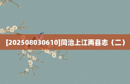 [202508030610]同治上江两县志（二）