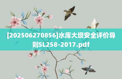 [202506270856]水库大坝安全评价导则SL258-2017.pdf