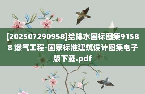 [202507290958]给排水国标图集91SB8 燃气工程-国家标准建筑设计图集电子版下载.pdf