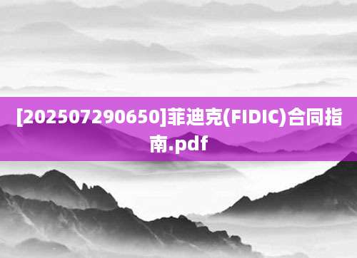 [202507290650]菲迪克(FIDIC)合同指南.pdf