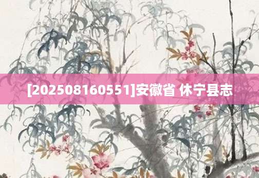 [202508160551]安徽省 休宁县志