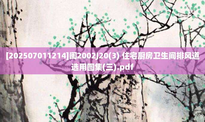 [202507011214]闽2002J20(3) 住宅厨房卫生间排风道选用图集(三).pdf