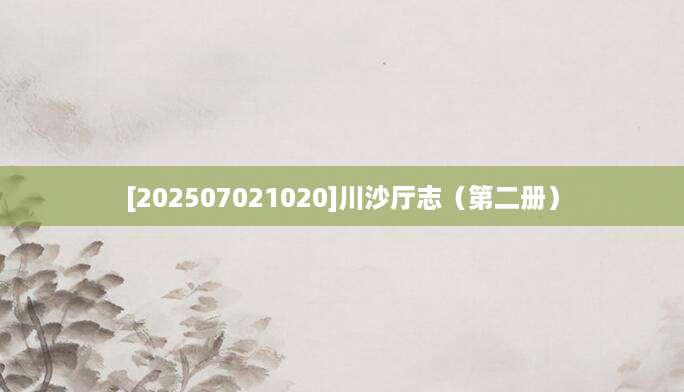 [202507021020]川沙厅志（第二册）