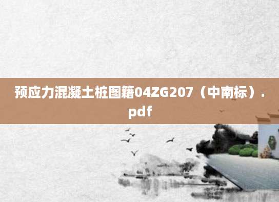 预应力混凝土桩图籍04ZG207（中南标）.pdf