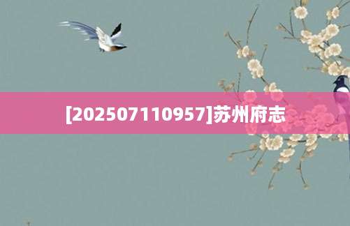 [202507110957]苏州府志