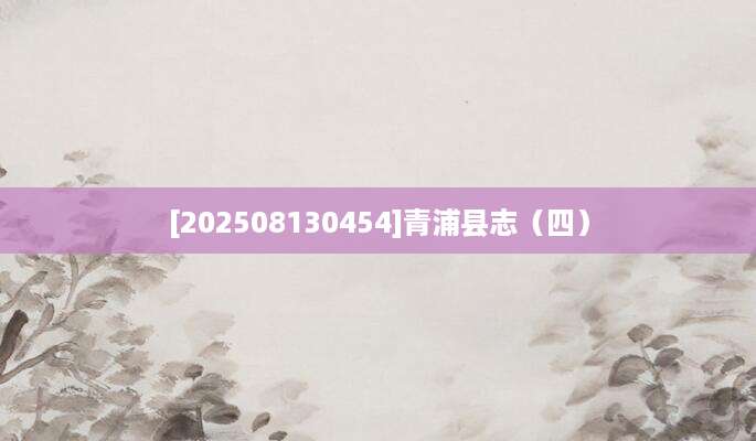 [202508130454]青浦县志（四）