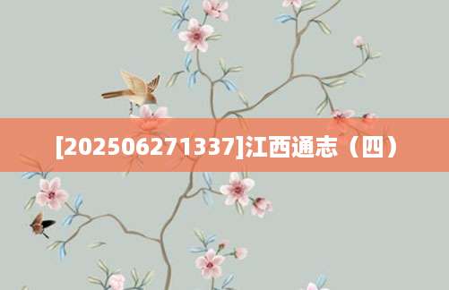 [202506271337]江西通志（四）