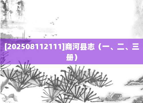 [202508112111]商河县志（一、二、三册）