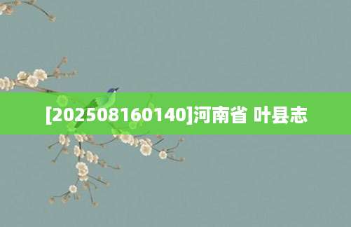 [202508160140]河南省 叶县志